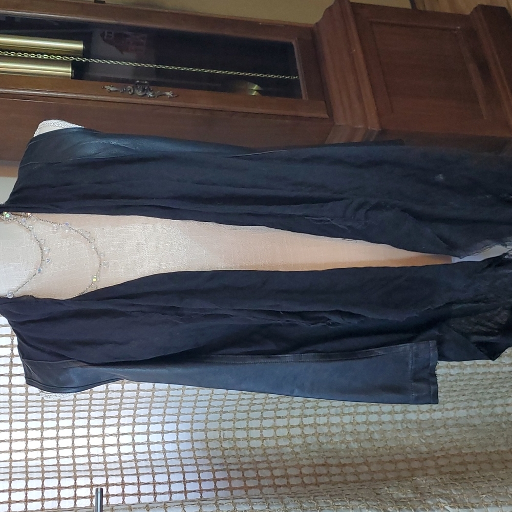 illia black vest leather linen silk 4 hi lo